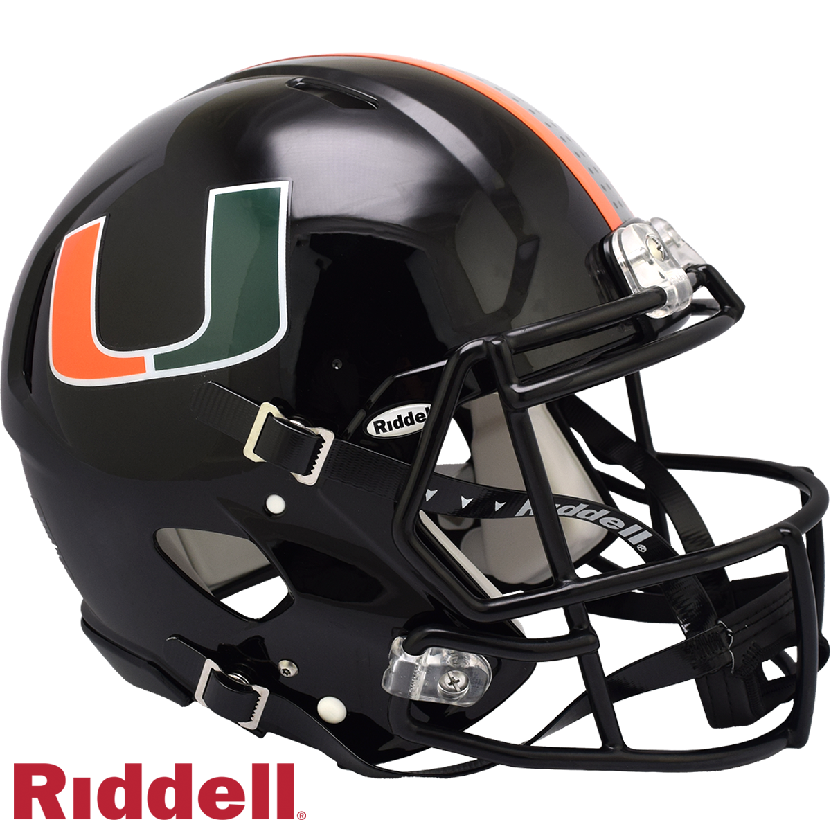 Miami Hurricanes Black F/S Authentic Football Helmet
