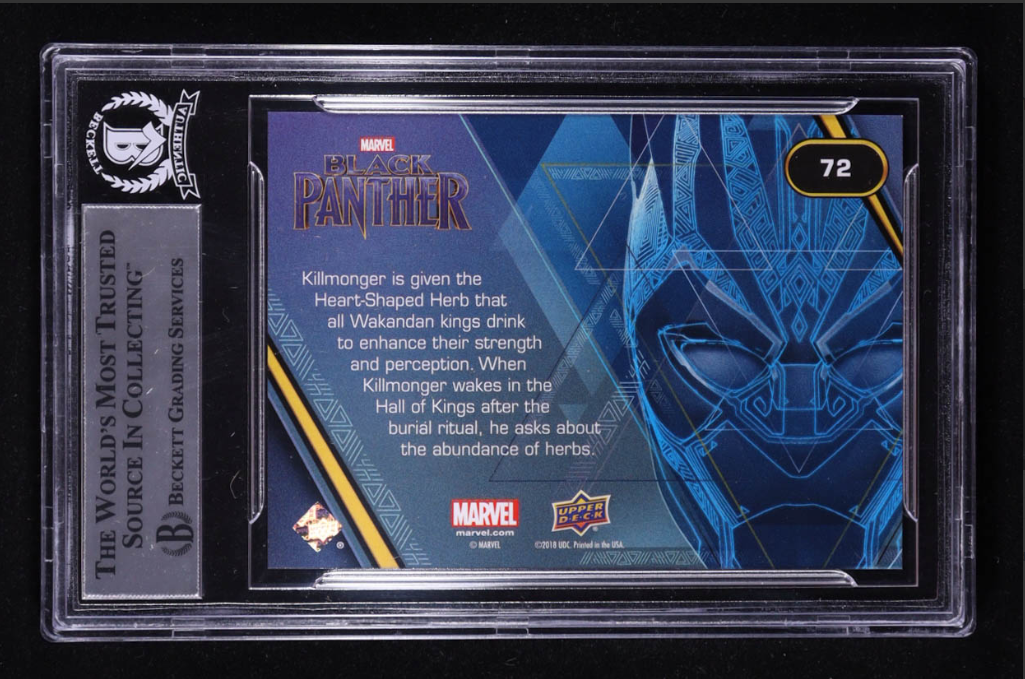 Michael B. Jordan Signed 2018 UD Black Panther Silver Foil #72 Killmonger Wakes - BGS