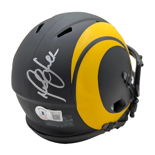 Marshall Faulk Signed Los Angeles Rams Eclipse Mini Helmet - Beckett