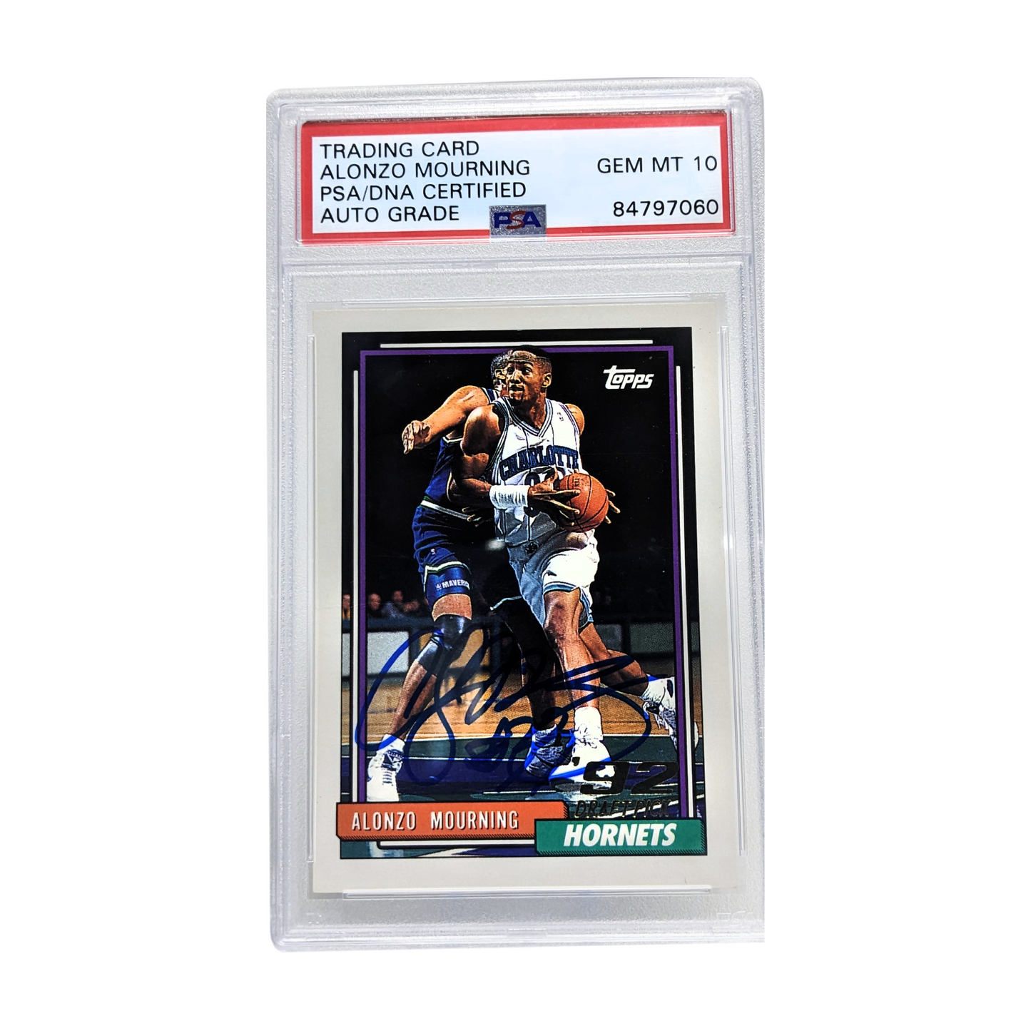 Alonzo Mourning 1992-93 Topps Autographed Card PSA Gem Mint 10 Auto