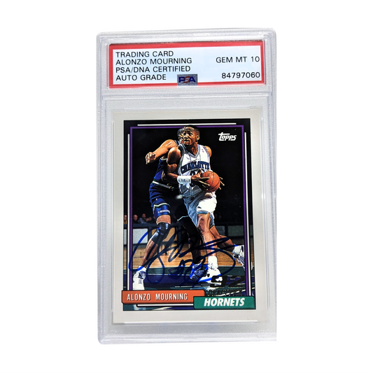 Alonzo Mourning Signed Authentic PSA/DNA Auto Gem Mint 10 Hornets NBA