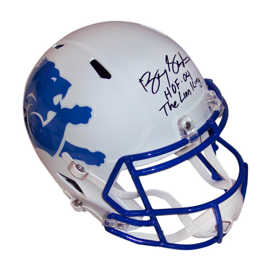 Barry Sanders Autographed Detroit Lions Jersey - Blue Pro Line Inscribed  HOF 04 - Detroit City Sports