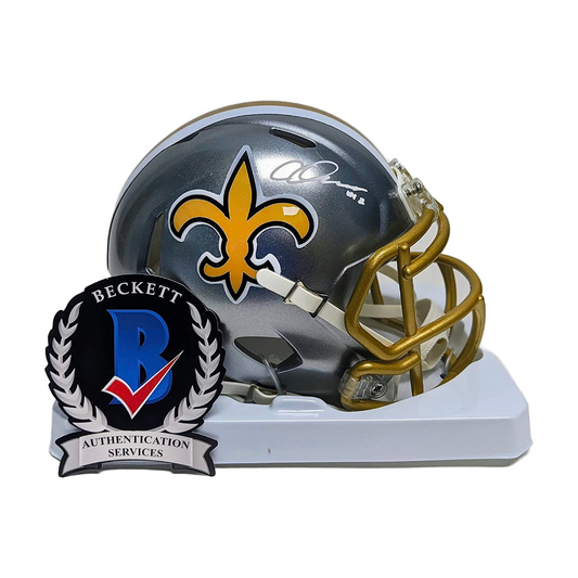 Chris Olave New Orleans Saints Autographed Gold Speed Mini Helmet