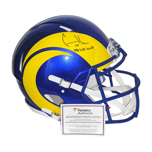 Cooper Kupp Autographed Hand Signed Los Angeles Rams Speed Full Size Authentic Football Helmet - SB MVP Inscription - Fanatics Authentication
