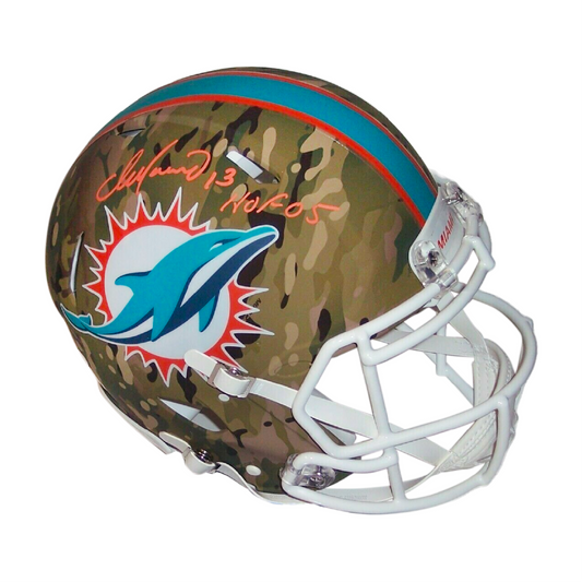 DAN MARINO SIGNED DOLPHINS CAMO SPEED FULL SIZE AUTHENTIC PRO HELMET HOF BAS