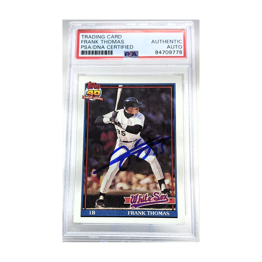 Frank Thomas 1991 Topps Autographed Card - PSA Encapsulated NG