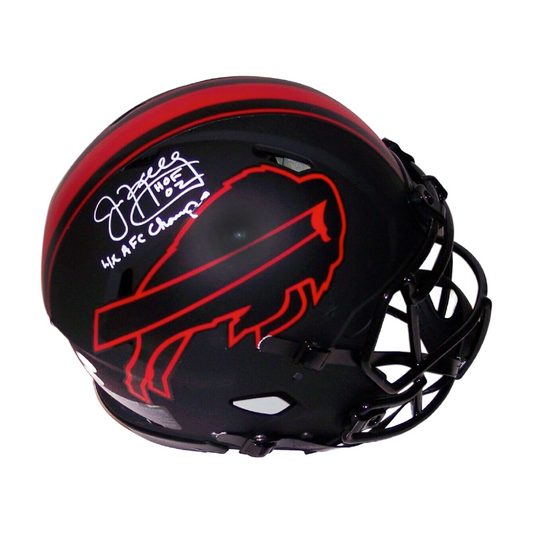 Jim Kelly Autographed Hand Signed Buffalo Bills Eclipse Speed Full Size Authentic Helmet - With 4X HOF - PSA Authentication