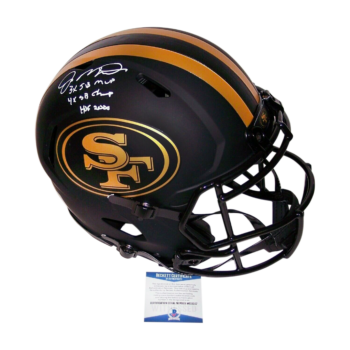 Joe Montana Autographed Hand Signed San Francisco 49ers Full-Size Authentic Eclipse Helmet - BAS Authentication