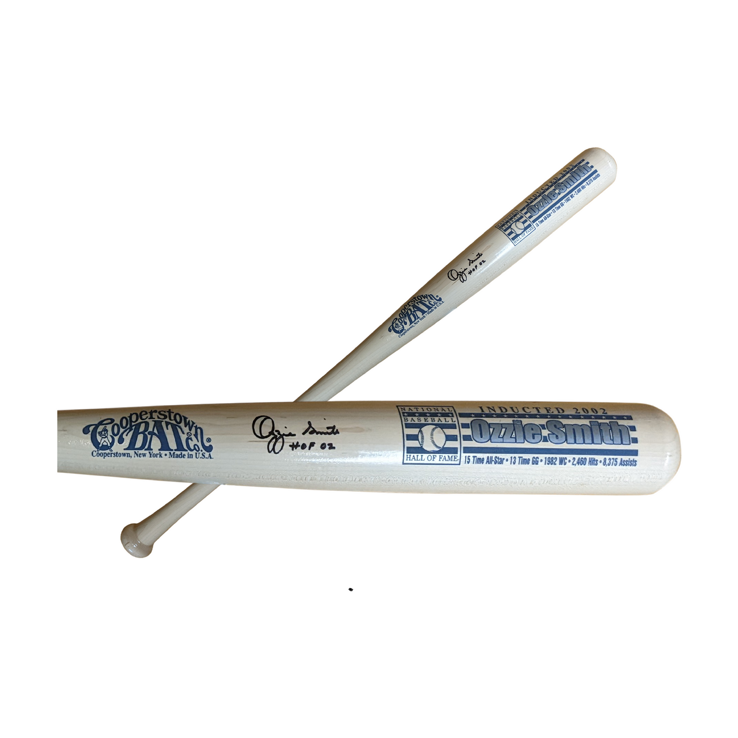 Ozzie Smith Baseball HOF Stats Bat - Cooperstown Bat Company