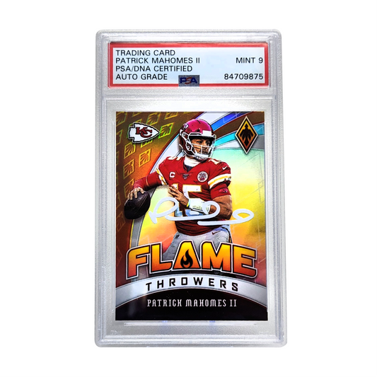 Patrick Mahomes 2020 Panini Phoenix Flame Throwers Autographed Card - PSA Encapsulated M9