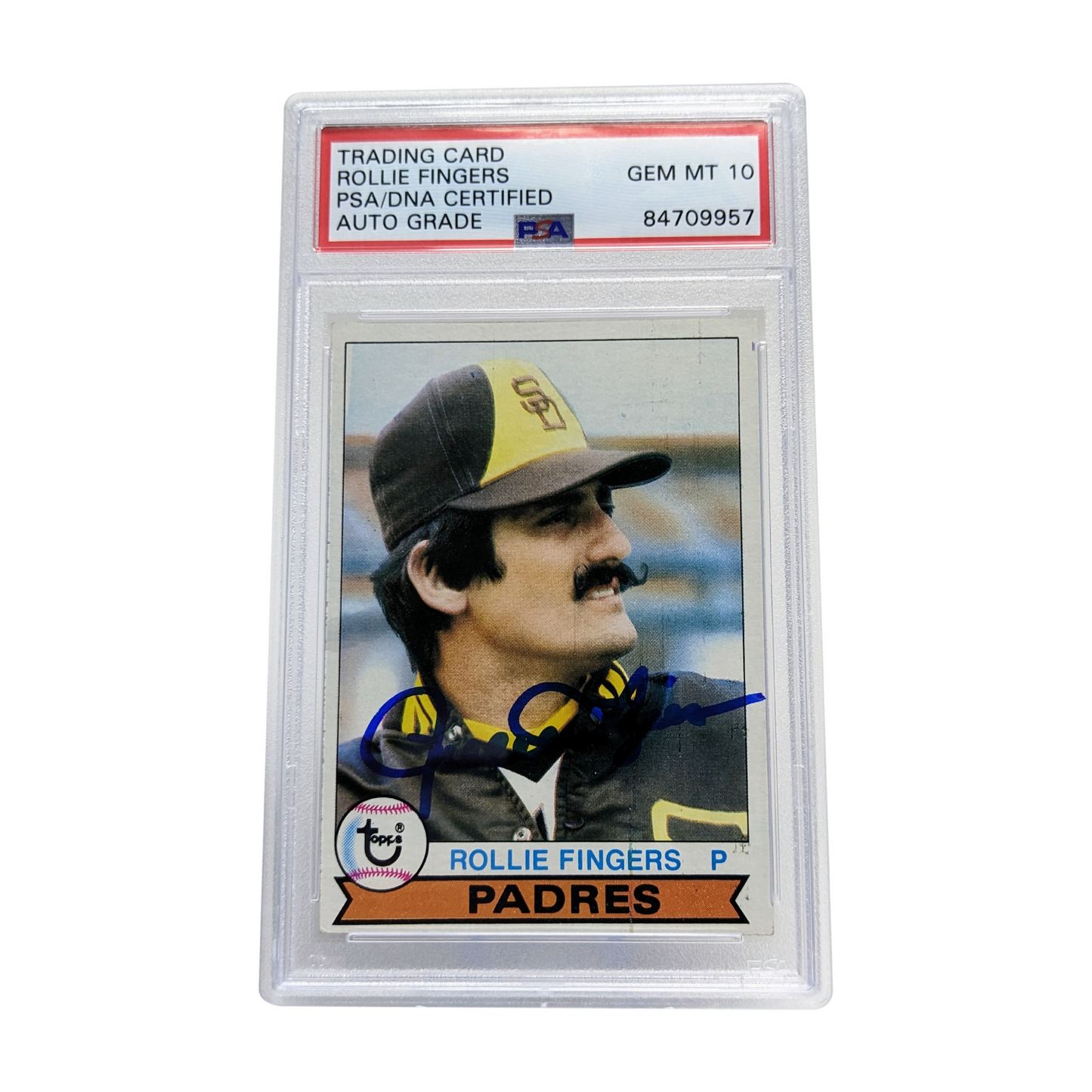 Rollie Fingers 1979 Topps Autographed Card - PSA Encapsulated GM10