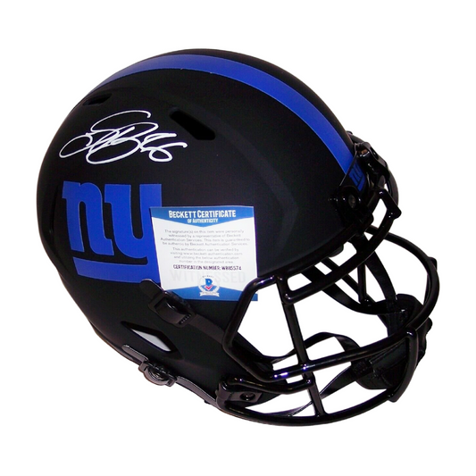 SAQUON BARKLEY HAND SIGNED NY GIANTS ECLIPSE FULL SIZE SPEED HELMET BAS BECKETT
