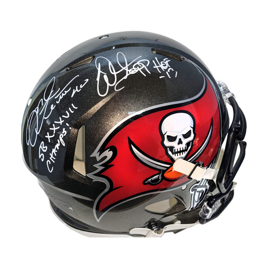 Warren Sapp Mike Alstott Signed Authentic Tampa Bay Buccaneers NFL SB Champ HOF
