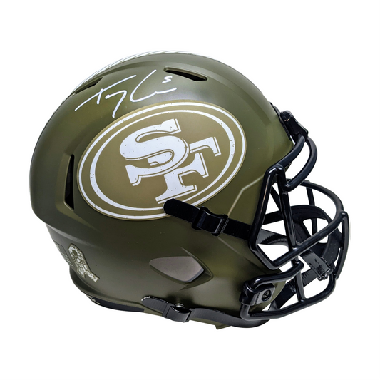 Trey Lance Autographed 49ers Salute to Service Full Size Football Helmet - BAS