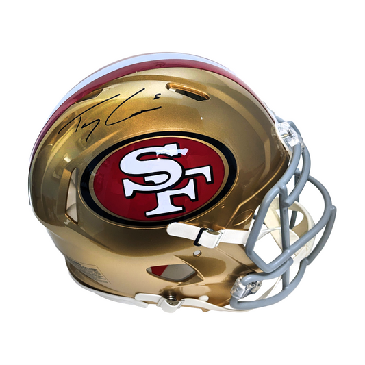 Trey Lance Autographed Riddell San Francisco 49ers Speed Full Size Authentic Pro Football Helmet - BAS Authentication