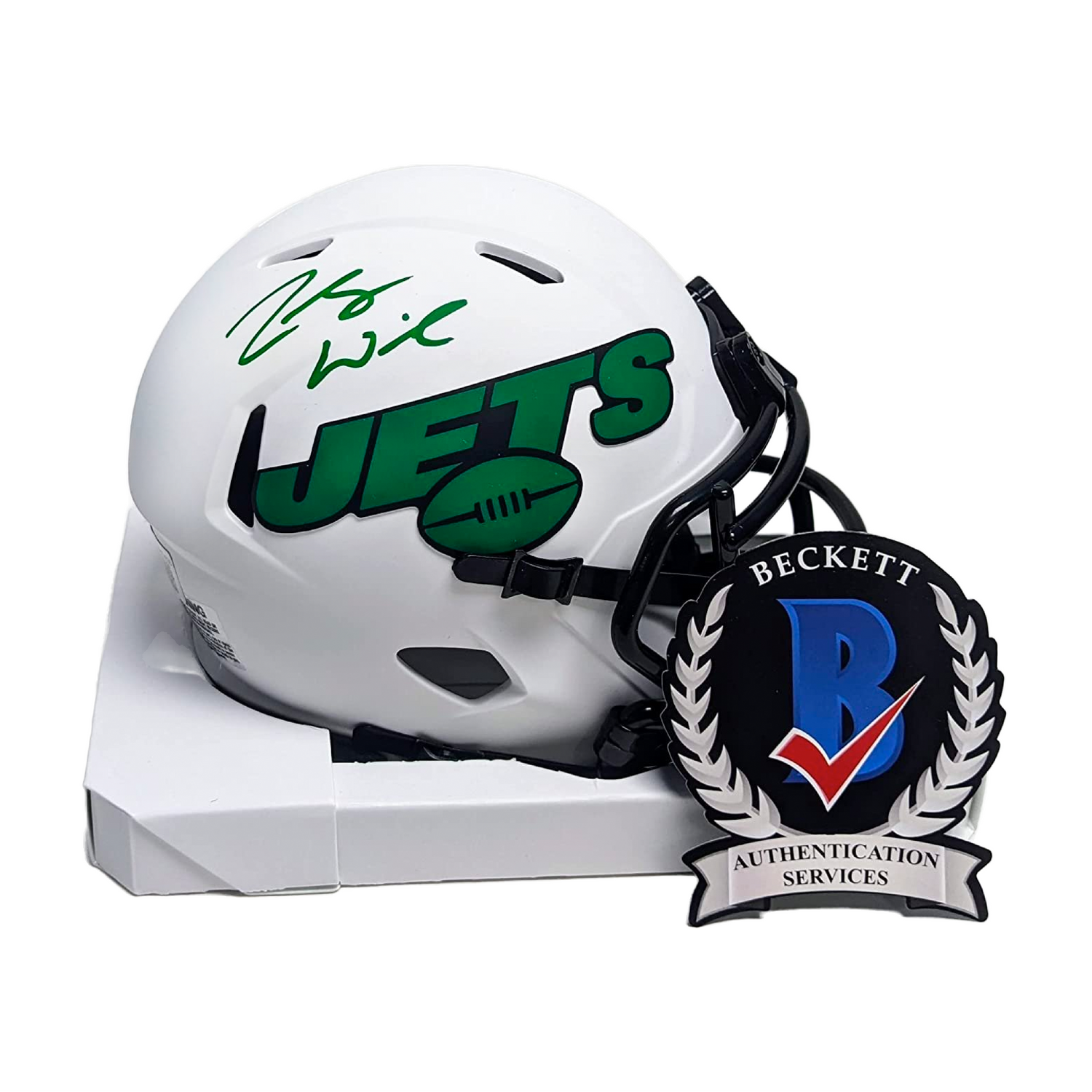 N.Y. Jets Alijah Vera-Tucker Autographed Signed Lunar Mini Helmet