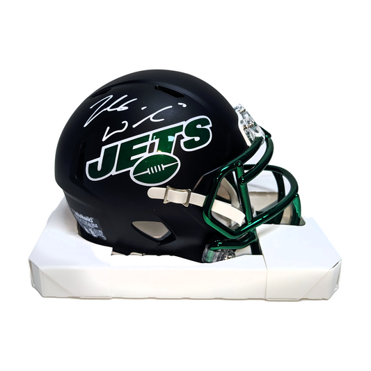Zach Wilson Autographed Hand Signed Riddell New York Jets On Field Alternate Mini Football Helmet - BAS Beckett Authentication