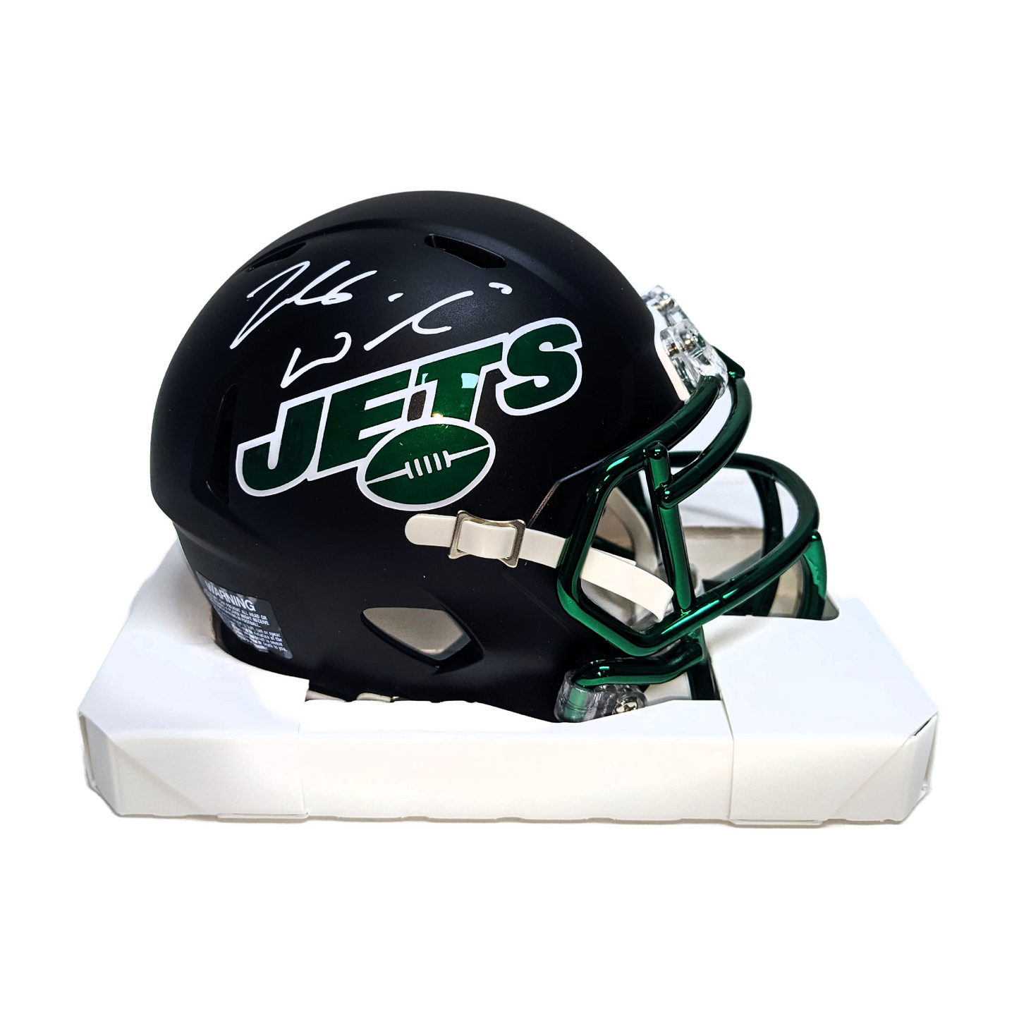 Zach Wilson New York Jets Autographed Riddell Speed Mini Helmet