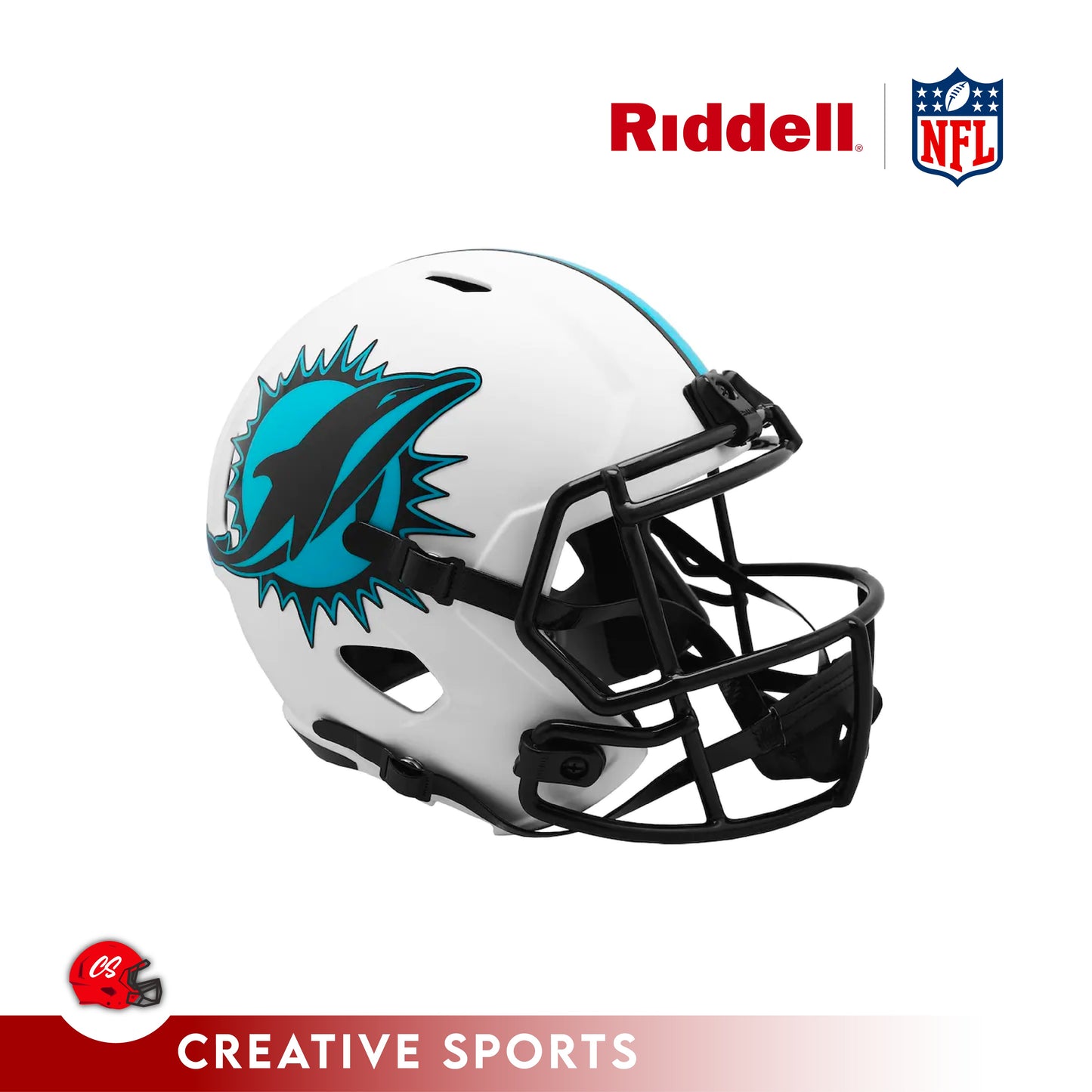 NFL Miami Dolphins Riddell White Speed Mini Football Helmet Lunar