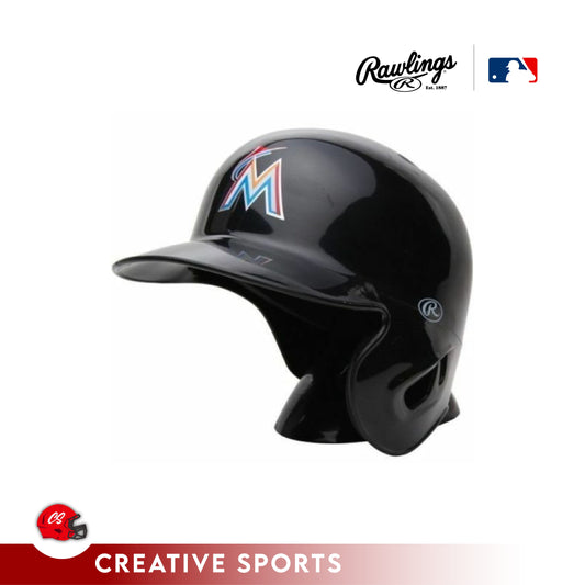 FLORIDA MIAMI MARLINS RAWLINGS MINI BATTING BASEBALL HELMET WITH DISPLAY STAND